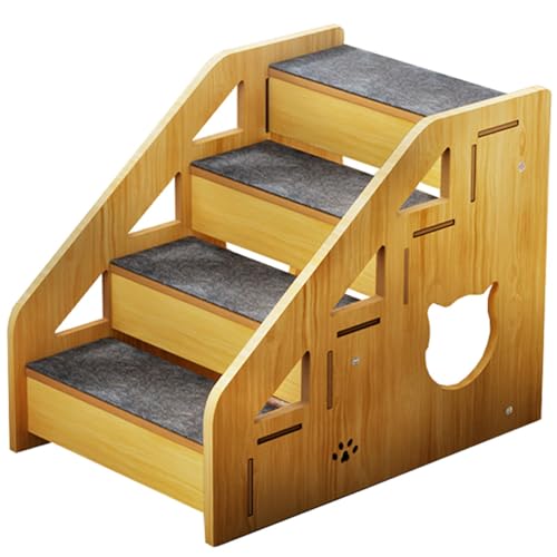 Kmotkste ペットステップ 犬用スロープ 木製 ペットスロープ ペットの階段 組立簡単 足腰の負担を軽減 無垢材 滑り止め 高齢ペット関節痛を持つ に最適 小型 中型 大型犬 高齢犬