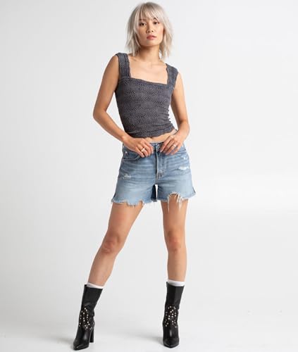 Women's Square Neck Wide Strap Crop Tank Tops Flower Going Out Tops Slim Fit Lettuce Trim Crop Cami Tops