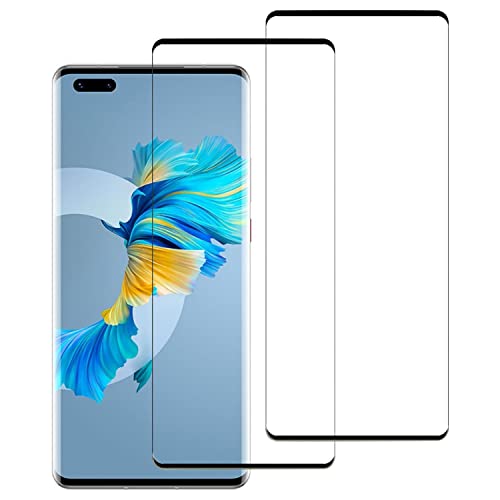 TIANTOU 2 Pack Cristal Templado para Huawei Mate 40 Pro, Protector de Pantalla para Huawei Mate 40 Pro,[3D Cobertura Completa][9H Dureza][Sin Burbujas][Anti Huella Digital] Vidrio Templado Cover