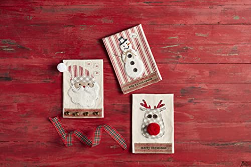 Mud Pie Christmas Appliqué Towel, Snowman, 21" X 14" #TOP2