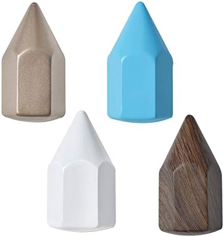 Trendy Moon Resin Pencil Coat Wall Hooks Set of 4- Premium Creative Wall Mounted Pencil Decorative Art Hat Towel Bag Hanger Gift for Living Room, Bedroom, Hallway (Color Mix)