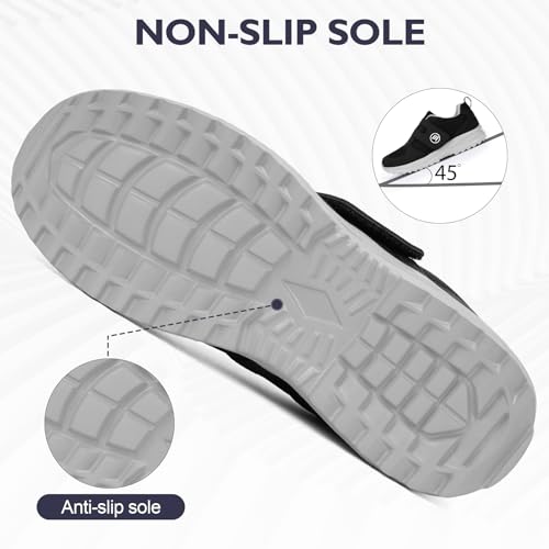 Image of Diabetic Shoes for Women Men Extra Wide Shoes for Swollen Feet Adjustable Orthopedic Shoe Non Silp Neuropathy Walking Shoe for Elderly Foot Grey