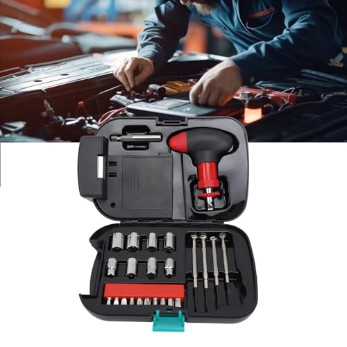 Kit de herramientas con linterna LED y destornilladores, 24 piezas miniatura 6