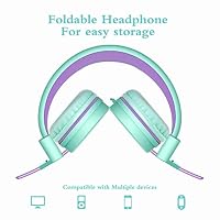 ELECDER i37 Kids Headphones for School Children Girls Boys Teens, Green — image 4