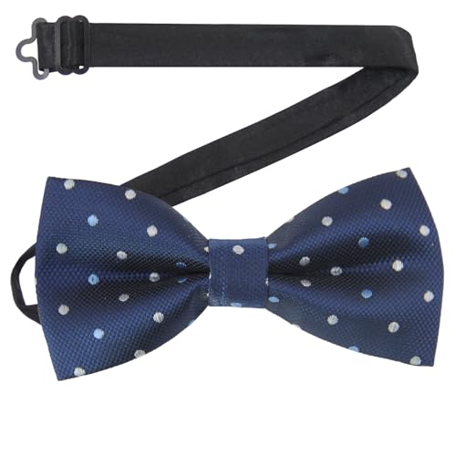 Luckyvestir Bow Tie,Black/Red Bow Ties for Men, Pre-tied Men's Bow Ties, Adjustable Polka Dot Bowtie (Z:White&Blue)