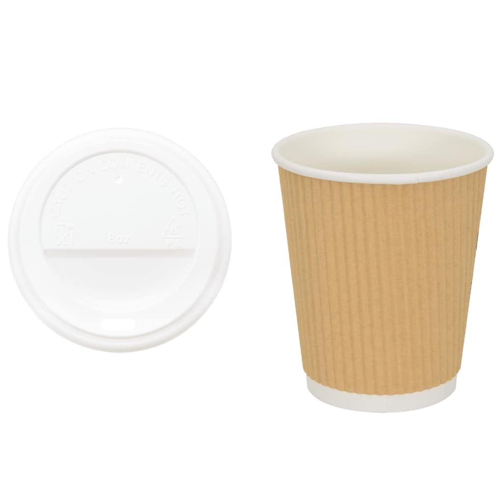 Bicchieri di carta con coperchio, 1000 pezzi, 200 ml, usa e getta, a prova di perdite, per feste, campeggio, ufficio