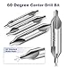 Xinodle Center Drill Bit Set - M2 High Speed Steel Center Drill, 7pcs 60-Degree Angle Centering Drill Bits Countersink Tools for Lathe Metalworking in Size 1.0 1.5 2.0 2.5 3.0 4.0 5.0