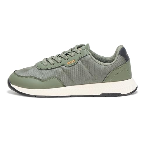 Image of BOSS Men's Leather Mix Low Top Sneaker | Casual Shoes