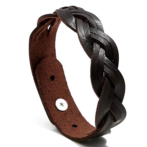 Bracelet couple cuir marron rétro le cadeau idéal pour amoureux