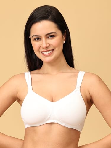 Image of The Mom Store Mom Nursing Bra | Full Coverage Non Padded Bra | Feeding Bra | Maternity Bra | Non Wired Bra | Cotton Blend