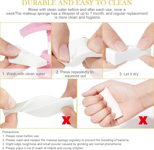 48 Pcs Make Up Schwamm Set, Makeup Schwämme für Foundation Puder, Makeup Schwämmchen Weiß, Powder Puff Blender Sponges, Puderquaste Schminkschwamm für Beauty