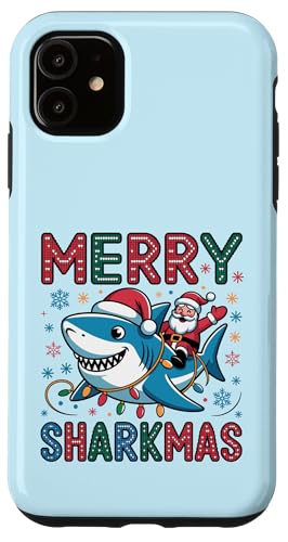 Merry Sharkmas AO[Z[^[ T^ CfBO V[N Cgt X}zP[X iPhone 11 p
