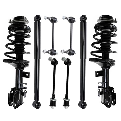 Image of Detroit Axle - AWD 8pc Struts Shocks Suspension Kit for 2002-2004 Nissan Pathfinder 2 Front Struts with Coil Spring Assembly 2 Rear Shock Absorbers 4 Front Rear Sway Bar End Links 2003 Replacement