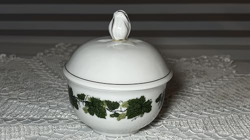 Triptis Weinlaub Porzellan, Zuckerdose mit Deckel, Weinlaubmuster mit...