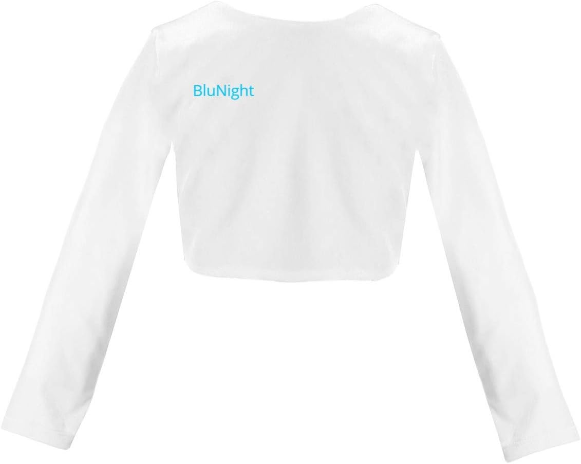 BluNight Collection Little Girls Long Sleeve One Button Velvet Bolero Sweater Jacket Dress Cover Up