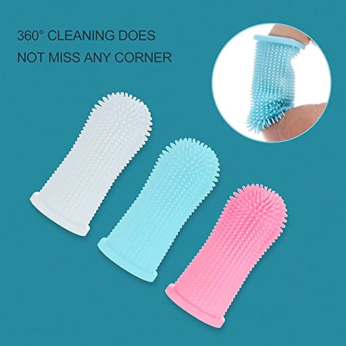 Anguxer 4 PCS Spazzolino denti cane, 360° denti