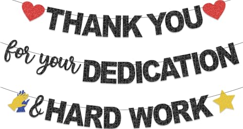Image of We Appreciate You Thank You for All You Do Banner, Thank You for You Dedication Hard Work Appreciation Party Decorations for Teacher Employee Staff Doctors Nurse Volunteer Soldier, Appreciation Week Office Party Decorations