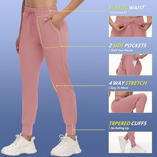4 Pack Joggers for Women - Sweatpants with Pockets Lightweight Comfy Yoga Pants for Workout Travel Lounge