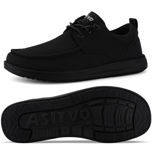Image of ASITVO Wide Loafers for Men Dress Casual Boat Slip on Walking Shoes Large
