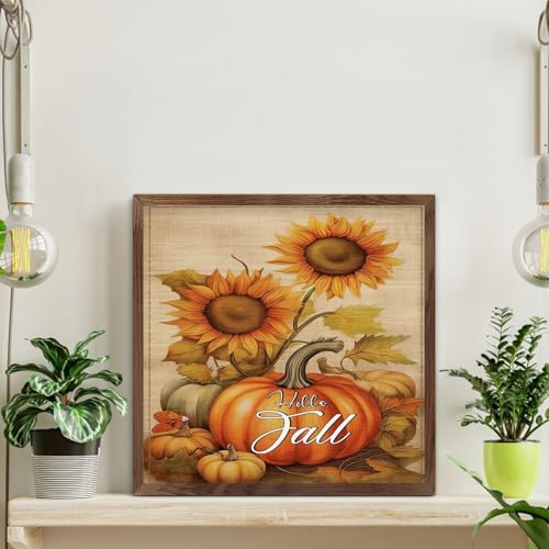 Décoration d'intérieur automnale avec le panneau bois rétro Hello Fall - 4