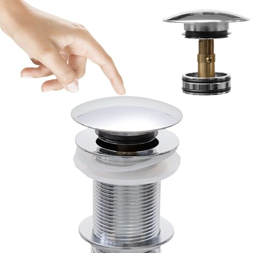GLUN® Brass 9 Inch Stainless Steel POP UP Waste for Bathroom Sink Drain, Wash Basin Waste Coupling, Drain Stopper Bathroom Sink Without Overflow, Drainer Pop up with Detachable Strainer Basket (B0D76GN9Z7) Amazon Price History, Amazon Price Tracker