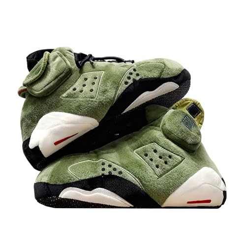 Mululian Unisex Cosy Trendy Sneaker Slippers Comfy Kicks Non Slip Sole Indoor House Plush - One Size Fits Most