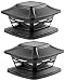 Davinci Solar Post Lights - Outdoor Post Cap Light for Fence Deck or Patio - Solar Powered Caps, Warm White LED Lighting, Lamp Fits 4x4 or 6x6 Posts, Slate Black (2 pack)