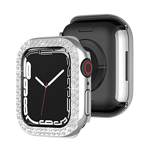 Funda Diamantes Compatible con Apple Watch Funda 45mm 41mm 44mm 40mm 42mm 38mm Accesorios de Parachoques Brillantes Cubierta Protectora para iWatch Series 7 6 se 5 4 3 2 1 Cover