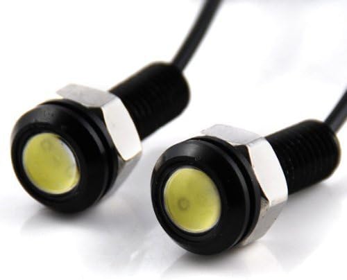 2x Custom Black Anodized Aluminum 6500K Xenon White 4.5W SMD LED Eagle Eye Lamps Back Up Backup Reverse Parking Light For Car Van SUV Coupe Sedan
