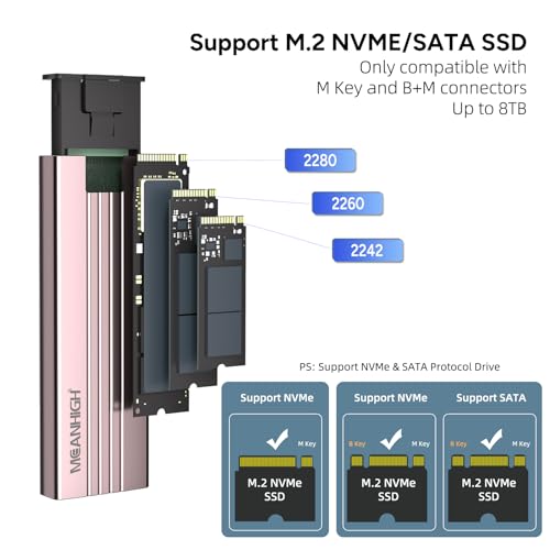 Caja externa para SSD M.2 NVME SATA 8TB USB 3.2 Gen 2 miniatura 2