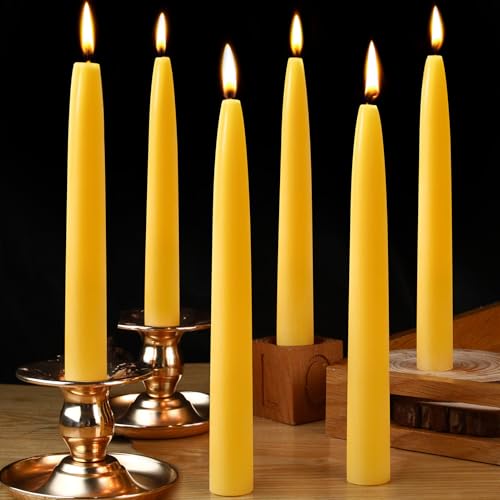 6 Pack Beeswax Taper Candles (8 inch)