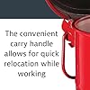Justrite 6 Gallon Galvanized Steel Oily Waste Can, 16" x 12" Metal Oil Rag Safety Can with Hand Operated Self-Closing Lid for Oil Rag Disposal, Made in The USA, Red, 09110 #5