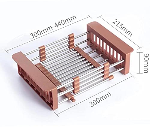 Genérico Escurridor de Platos, Rejilla de Drenaje Ajustable para Fregadero, Cesta para secar Platos sobre el Fregadero y Bandeja para almacenar Verduras para Ahorrar ESP