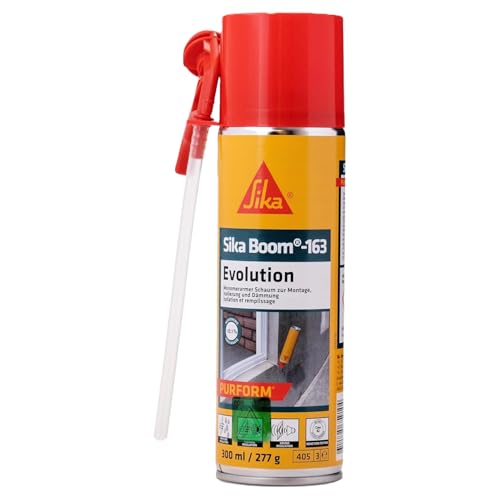 Sika - Montageschaum/Bauschaum - SikaBoom-163 Evolution - Weiß - PU-Schaum zum Füllen von Hohl- & Zwischenräumen - 300 ml inkl. Adapter