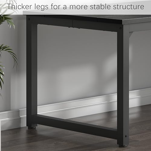 Image of NSdirect 70.9 inch Computer Desk,Large Home Office Desk Wide Workstation 1 inch Thicker Tabletop for Writing,Games and Home Work PC Desk Modern Finish Wood Board and Sturdy Steel Legs, Black