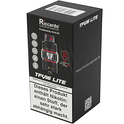 SMOK TFV16 Lite Tank 5 ml, Durchmesser 24,5 mm, DL Verdampfer für e-Zigarette, schwarz – Bild 4