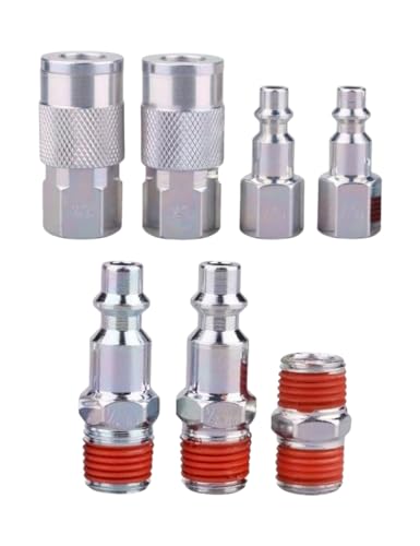 uvbws7PCS Pneumatic Tool Coupling and Plug Kit, Air Hose Accessories, 1/4 