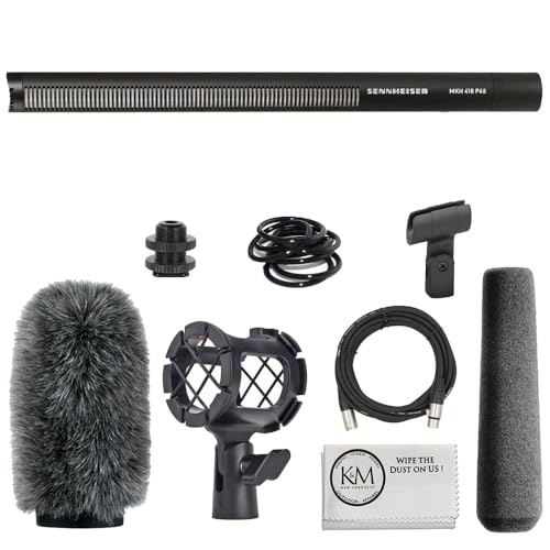Sennheiser MKH 416-P48U3 Moisture-Resistant Shotgun Microphone Bundle with Shockmount + Fur Windshield + 20ft XLR Cable + Cleaning Cloth (5 Item)