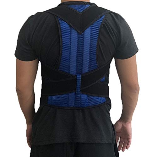 Correcteur de posture réglable noir taille M support dorsal et clavicule contre le dos voûté