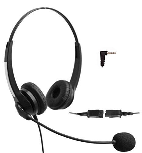 4Call K702NQJ35 3.5mm Dual Telephone Headset for Business Office Deskphones Alcatel Lucent IP