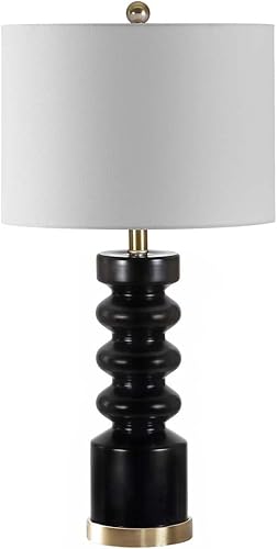 SAFAVIEH Lighting Collection Frayen - Lámpara de mesa moderna y contemporánea, color negro, 26 pulgadas (bombilla LED incluida)