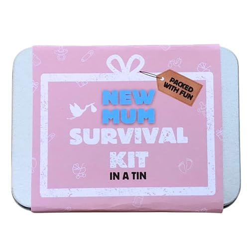Neue Mama Survival Kit Dose - Lustiges & Nachdenkliches Geschenk für werdende Mama für Mütter - Einzigartiges Babyparty-Geschenk für die erste Mutter oder frischgebackene Eltern Neue Mama Survival Kit Dose - Lustiges & Nachdenkliches Geschenk für werdende Mama für Mütter - Einzigartiges Babyparty-Geschenk für die erste Mutter oder frischgebackene Eltern