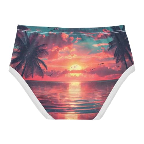 Sunset Ocean Palm Seascape Girls Underwear Toddlers 2t Cotton Panties for Girl Stylish Briefs Underpants2