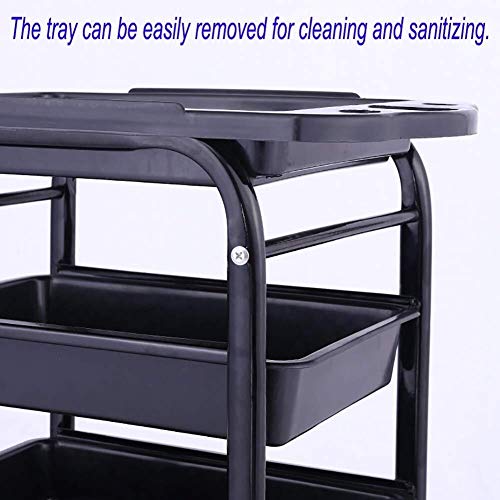 Chariot utilitaire roulant de rangement à 4 niveaux pour esthétique et maquillage - 3