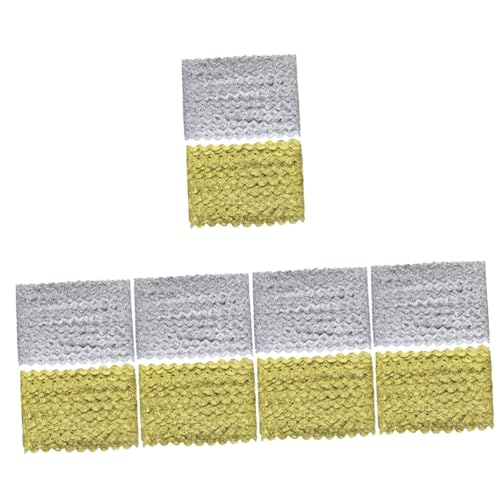 Uonlytech 5 Series Encaje Ondulado Trenza Boda Natural Elaboración Corte De Onda Para Coser Flecos De Costura De Cinta Accesorios De Decoración De Vestidos Puntilla 2 Rollos*5