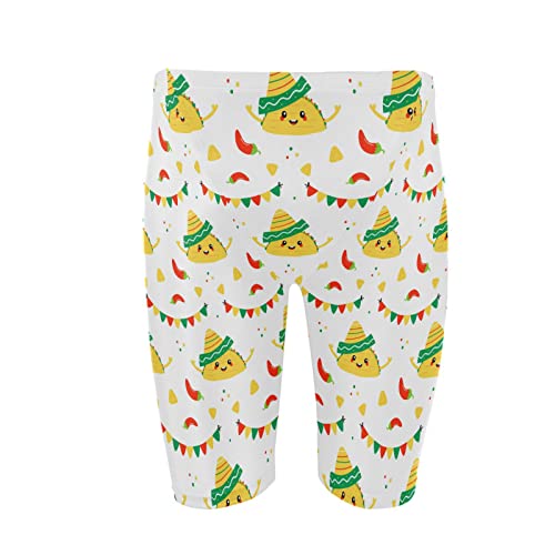 Mens Swim Jammers Mexican Taco Quick Dry Athletic Swimsuit