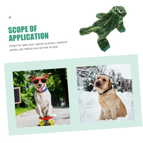 Disfraz de dinosaurio para perro WOONEKY talla S verde miniatura 7