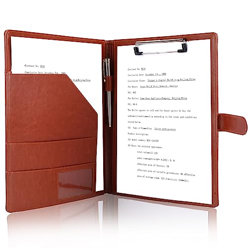 Bloc-notes juridique A4 Tiankool en similicuir marron pour protéger vos documents de réunion