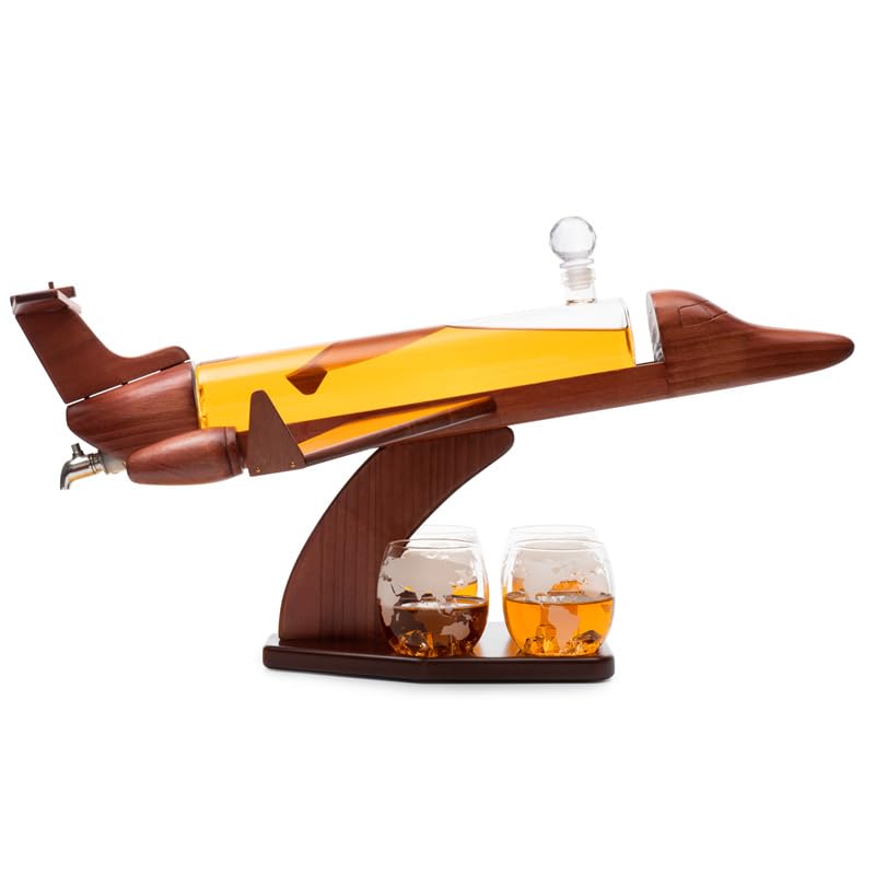 Airbus A320 Captain Whiskey Decanter Set Aircraft Liquor Bottle