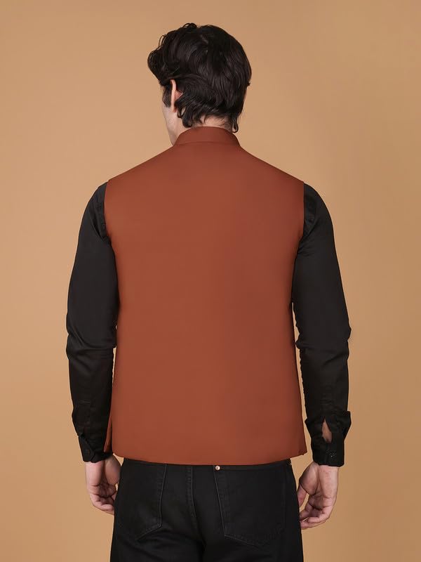 Image of Vastraa Fusion Bandi Modi Koti, Nehru Jacket for Men, Cotton Waistcoat for All Occasion: Diwali, Wedding, Ethnic, Office Party, Formal & casual Look